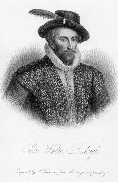 Sir Walter Raleigh, print made by S. Freeman by Marcus Garret Gheeraerts the Younger